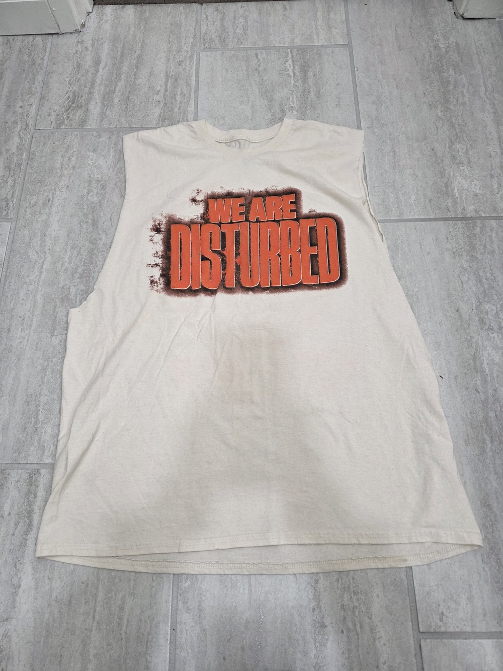 We Are Disturbed Graphic Tank Top - Cream